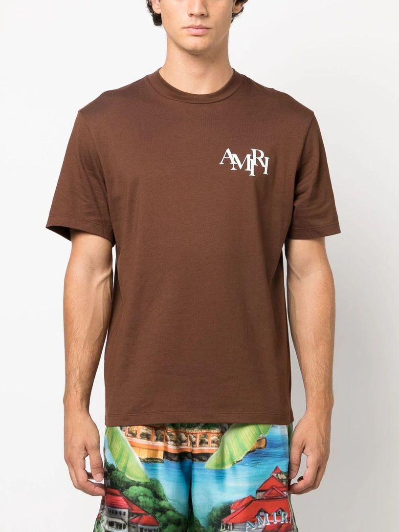 Amiri staggered logo tee