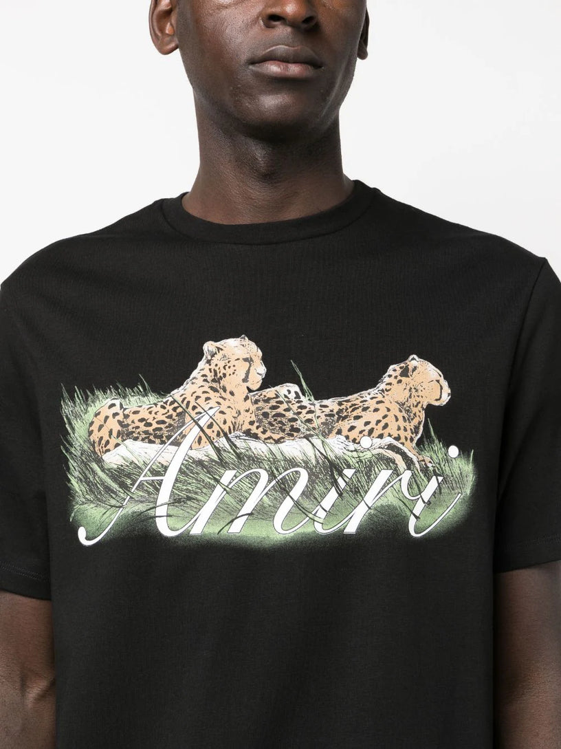 Cheetah-print cotton T-shirt