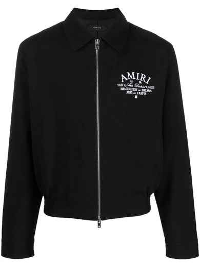 Embroidered-logo jacket