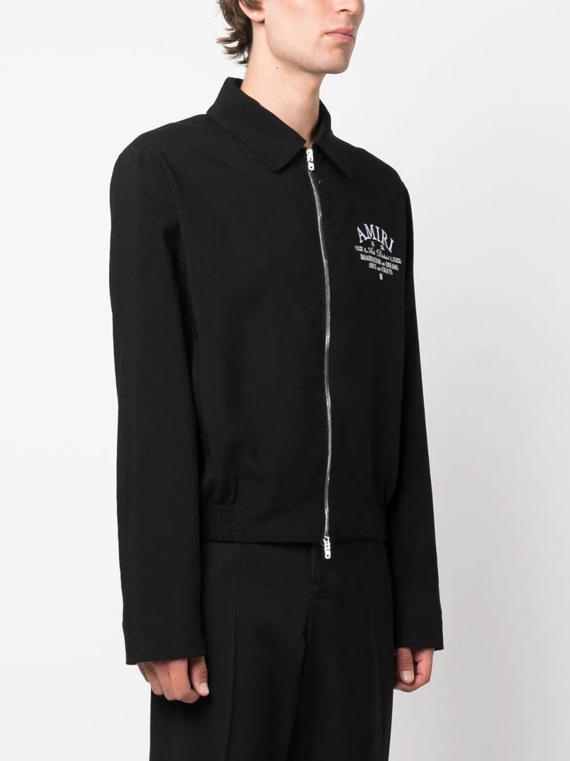 Embroidered-logo jacket