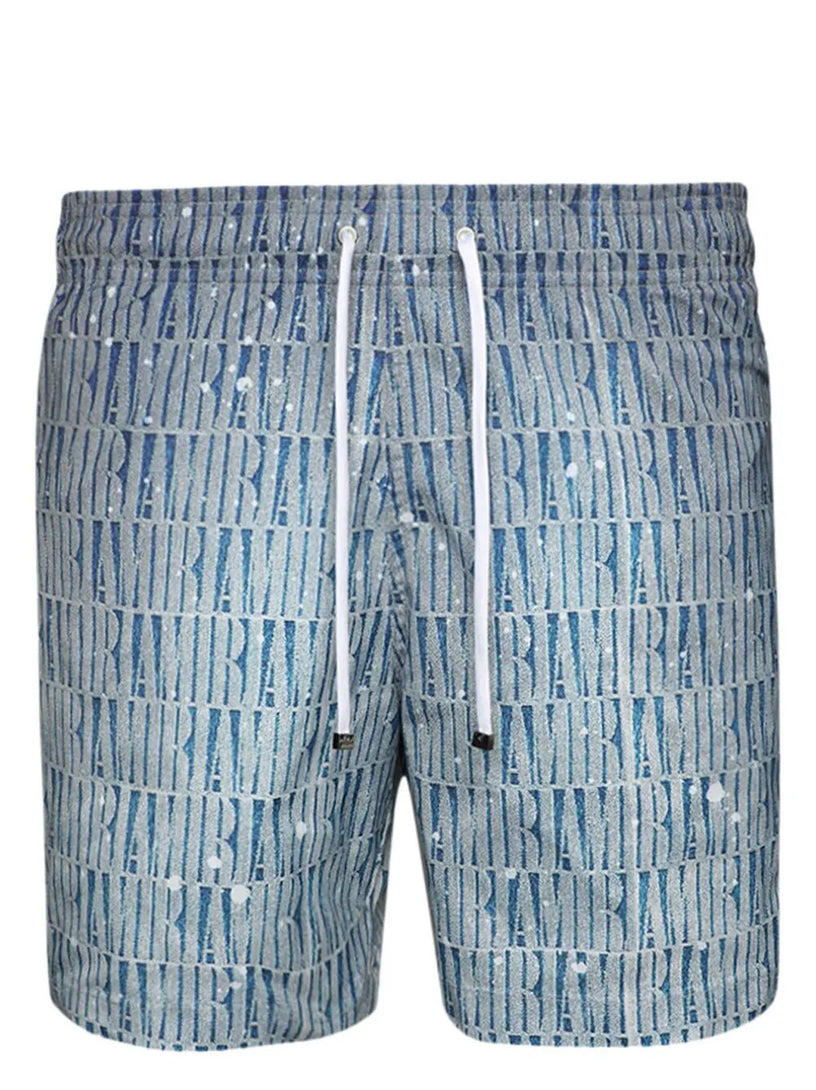 AMIRI Logo-print gradient-effect swim shorts