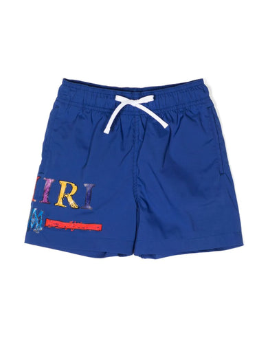 Logo-print drawstring swim shorts