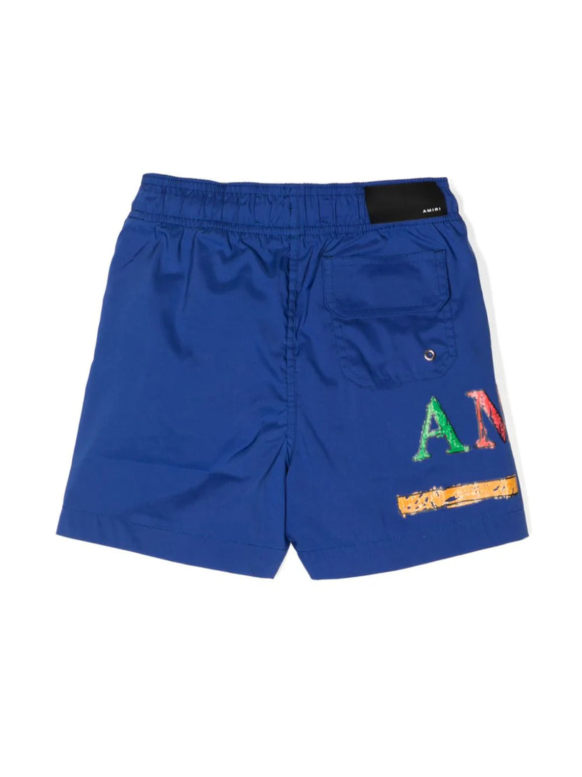 Logo-print drawstring swim shorts