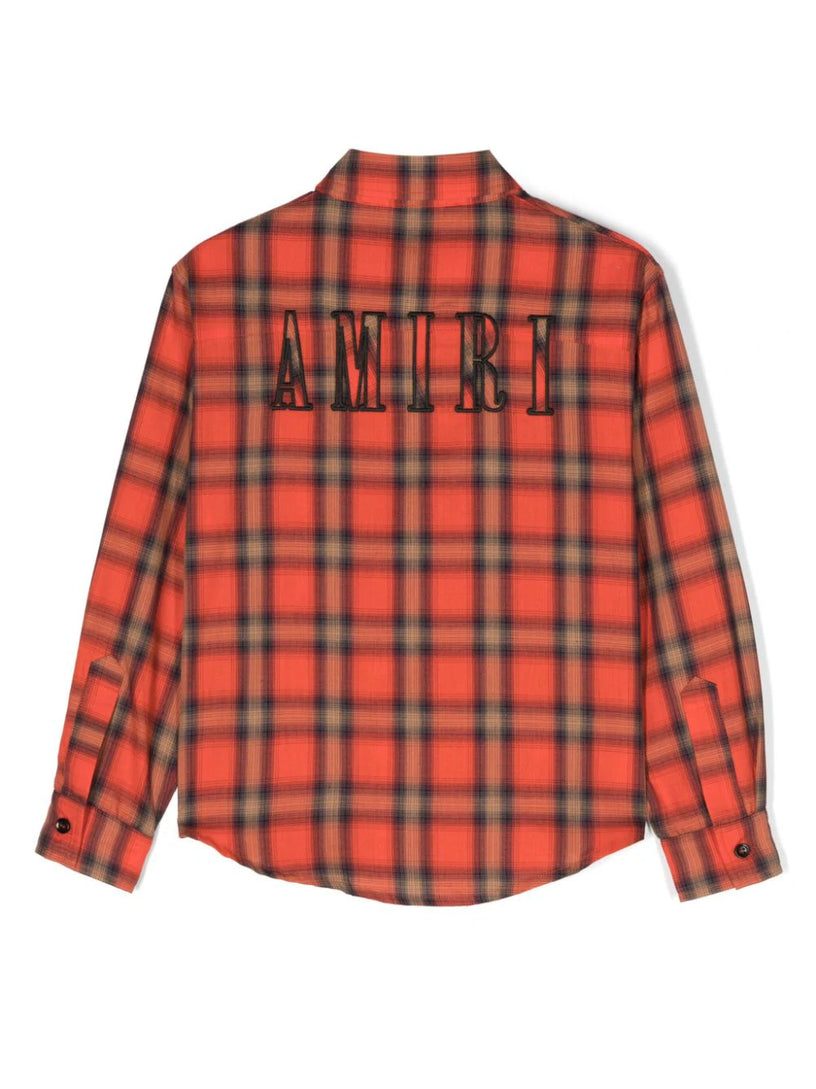 Logo-embroidered check-pattern shirt