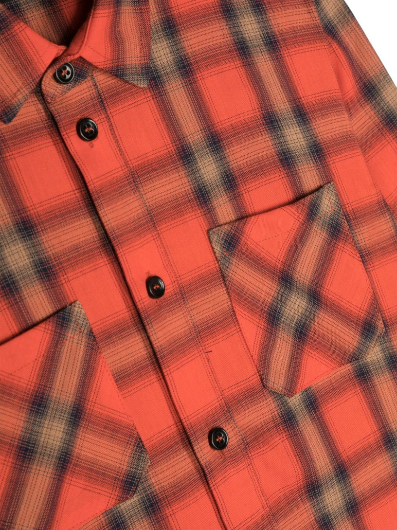 Logo-embroidered check-pattern shirt