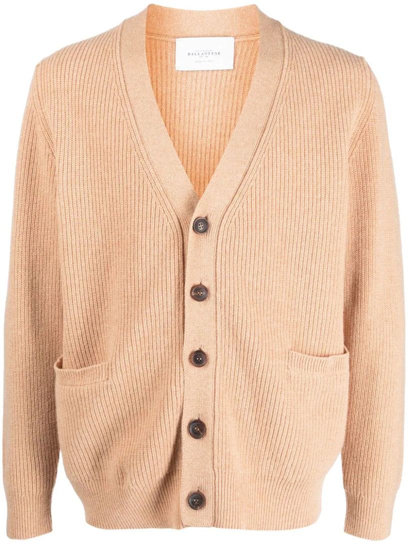 V-neck wool cardigan