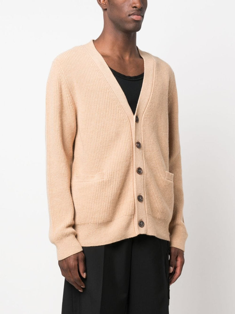 V-neck wool cardigan