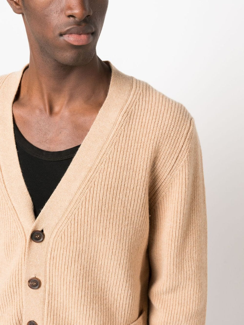 V-neck wool cardigan