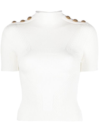 Fine ribbed knit top