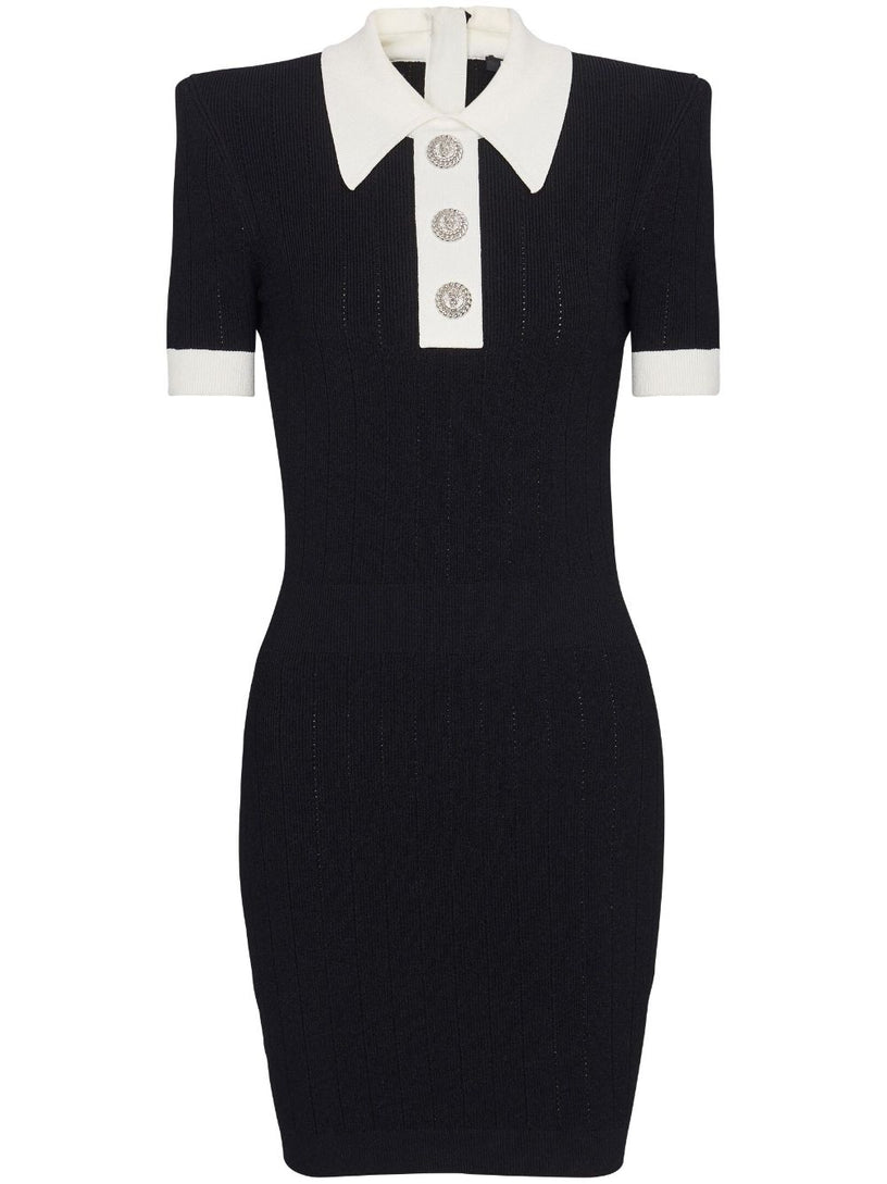 BALMAIN Knit polo dress