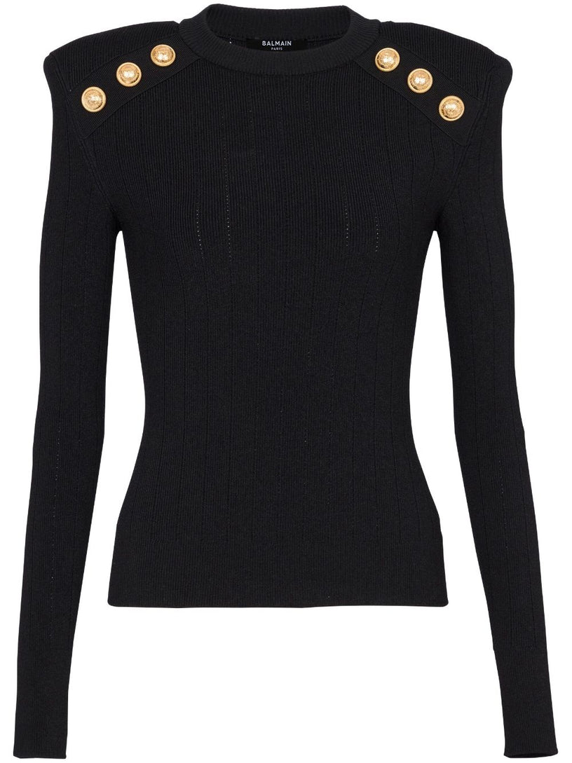 BALMAIN Fine ribbed knit jumper