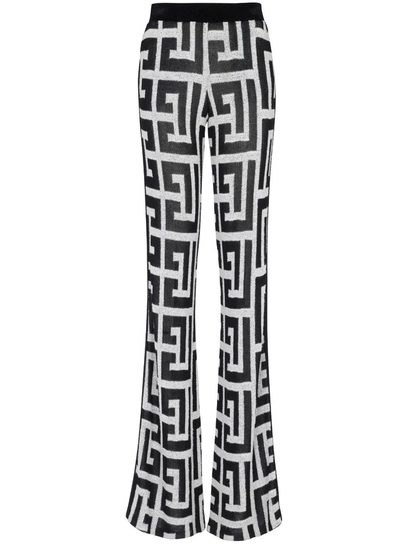 BALMAIN Monogrammed jacquard trousers