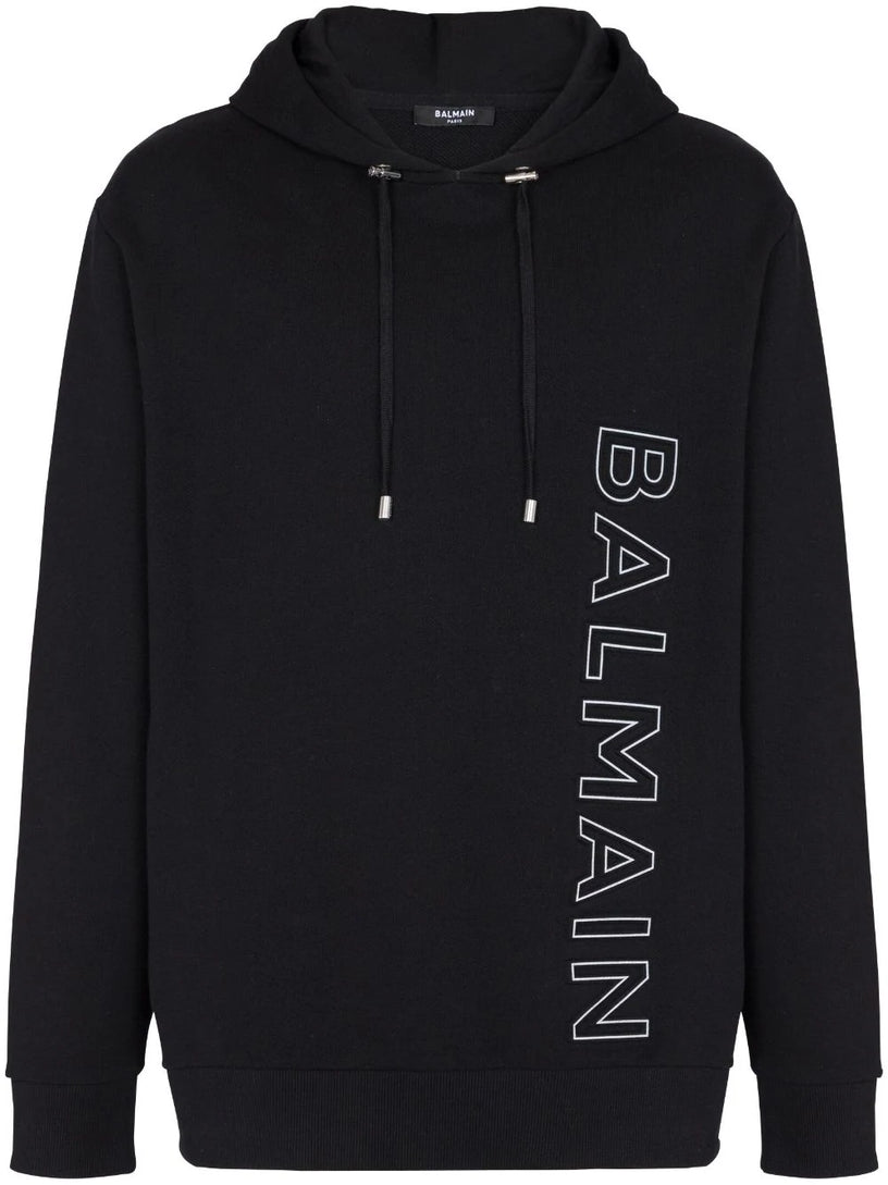 BALMAIN Embossed balmain hooded sweatshirt