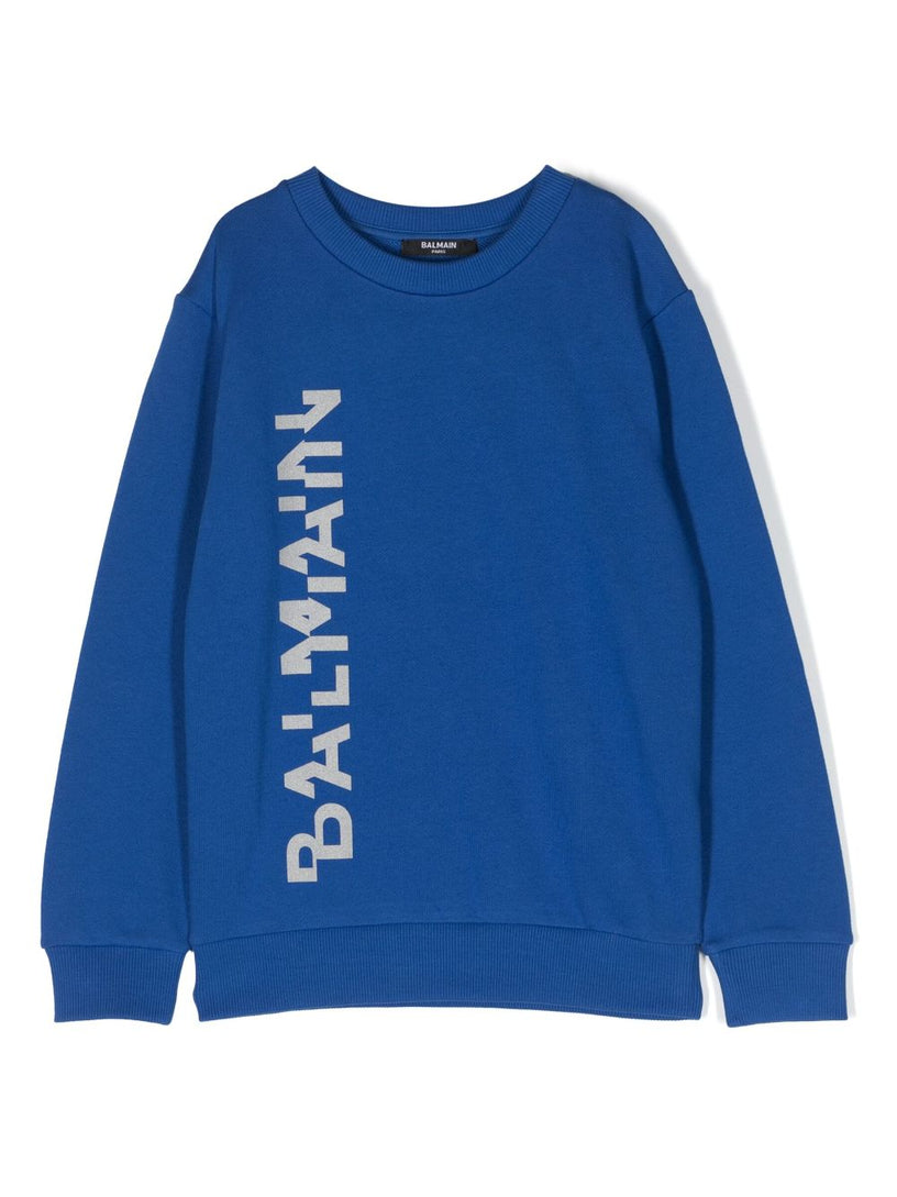 Sweatshirt with glittery Balmain logo