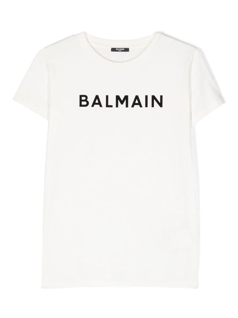 T-shirt with flocked Balmain logo