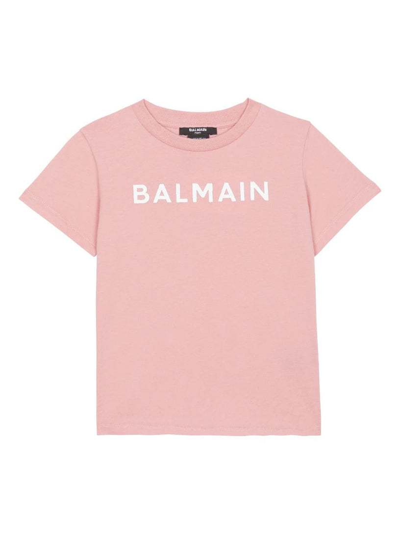 T-shirt with flocked Balmain logo