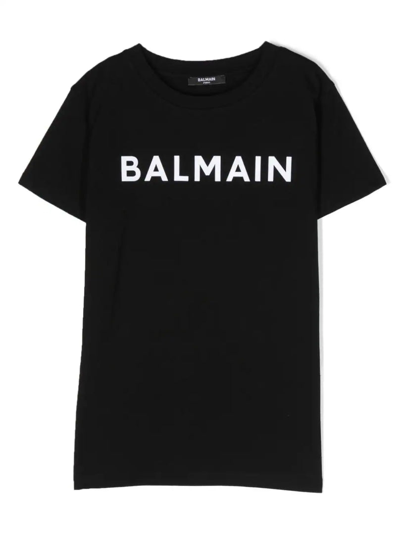 T-shirt with flocked Balmain logo