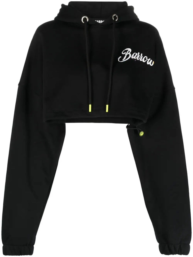 BARROW Logo-print cropped hoodie