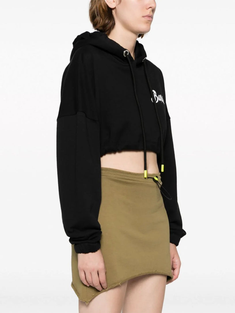 Logo-print cropped hoodie