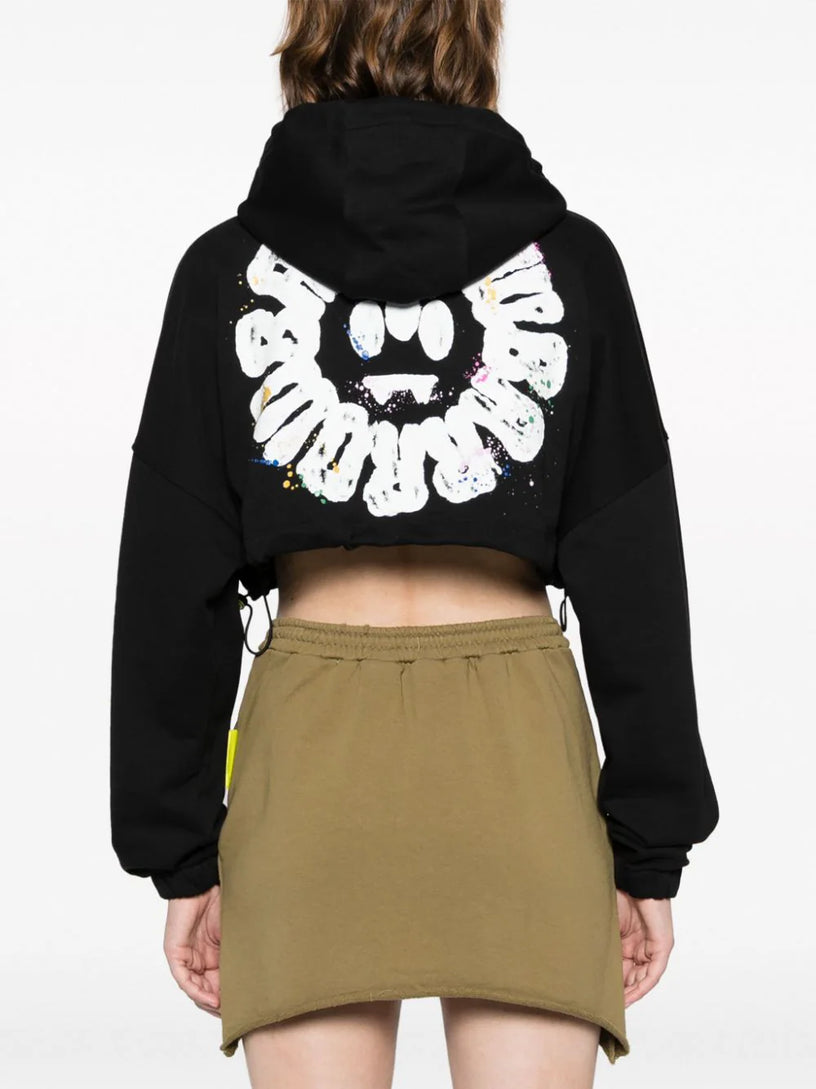 Logo-print cropped hoodie