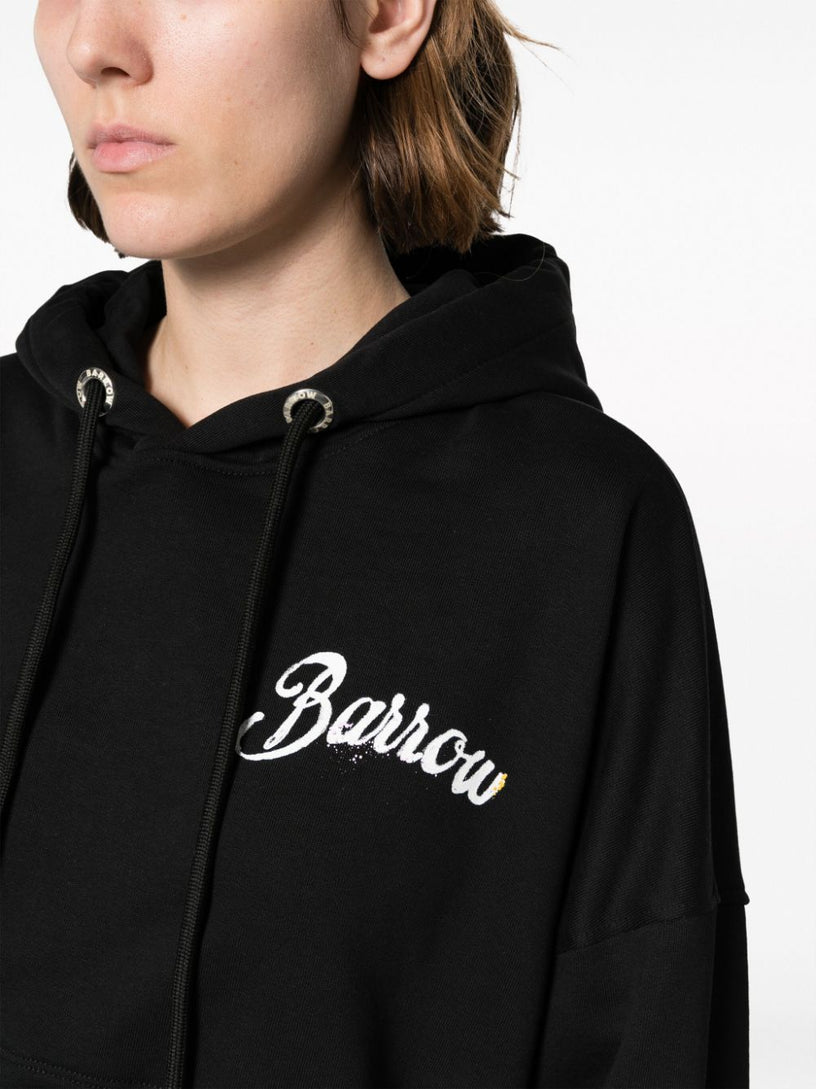 Logo-print cropped hoodie