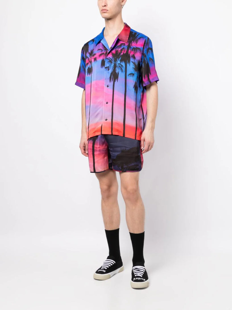 Sunset palms short sleeve shirt