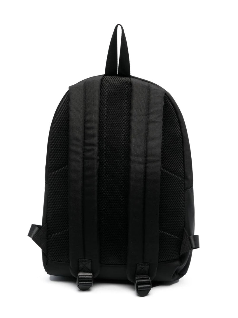 Striped logo-print backpack