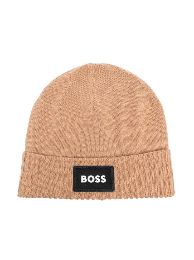 Embroidered-logo beanie hat