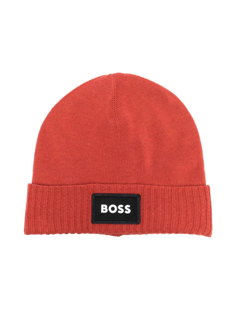 Embroidered-logo beanie hat