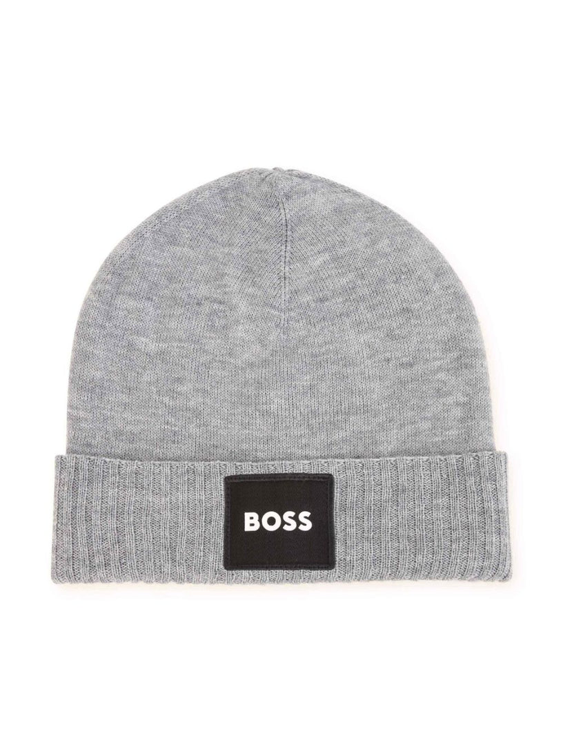 Embroidered-logo beanie hat