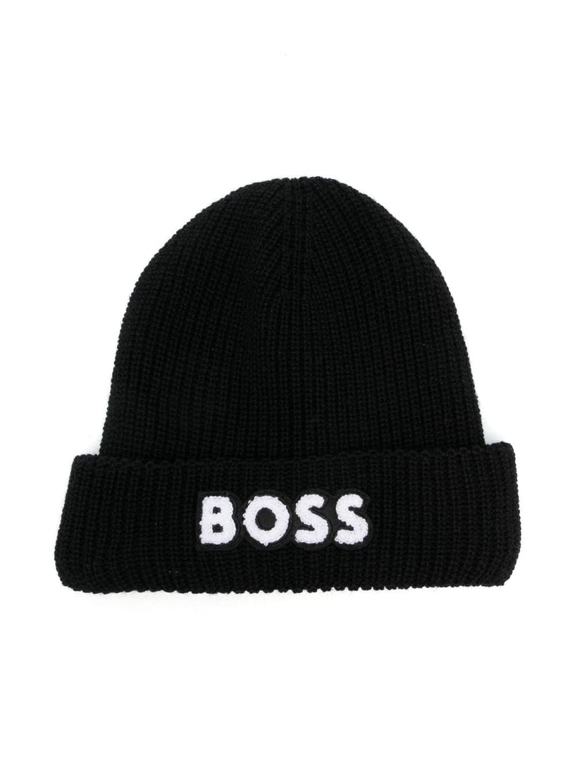 Embroidered-logo beanie hat