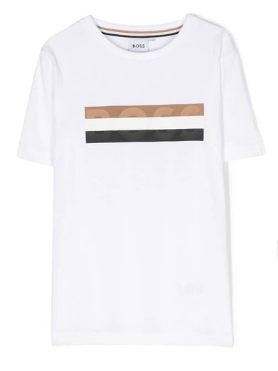 Logo stripe-print T-shirt