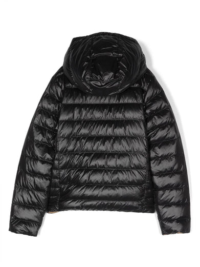 Reversible logo-print puffer jacket