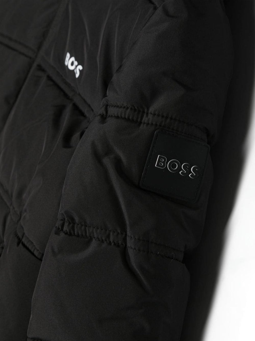 Logo padded hooded jacket