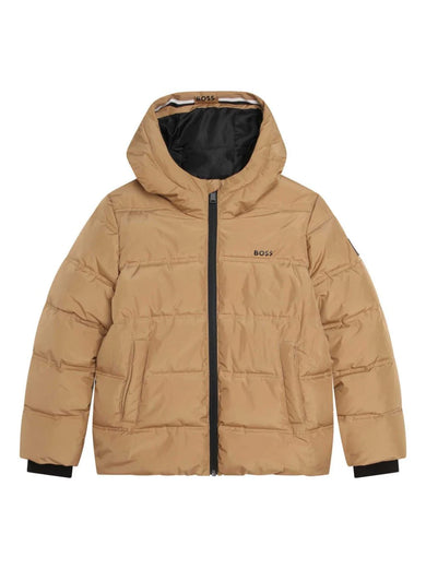 Logo padded hooded jacket