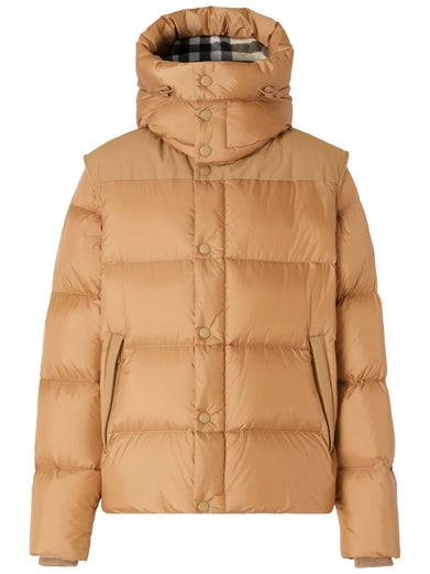 Detachable Sleeve Hooded Puffer Jacket