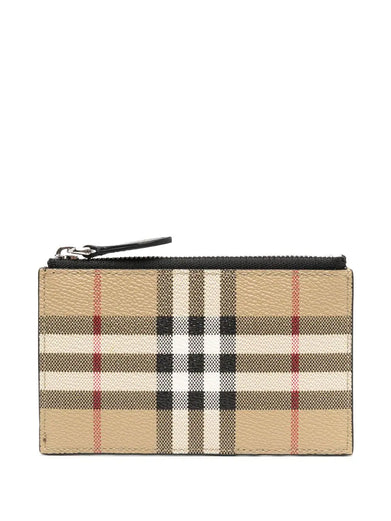 Vintage Check Zip Card Case