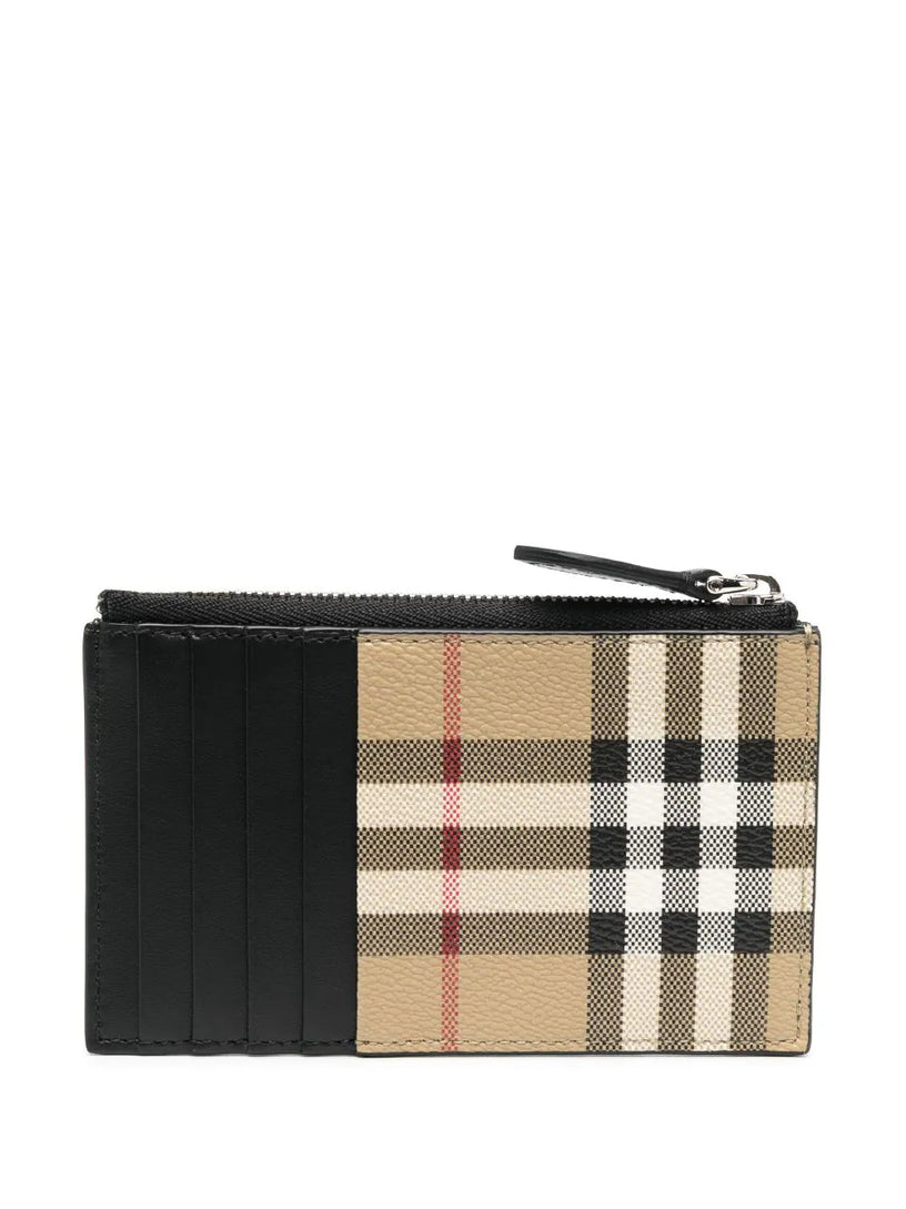 Vintage Check Zip Card Case