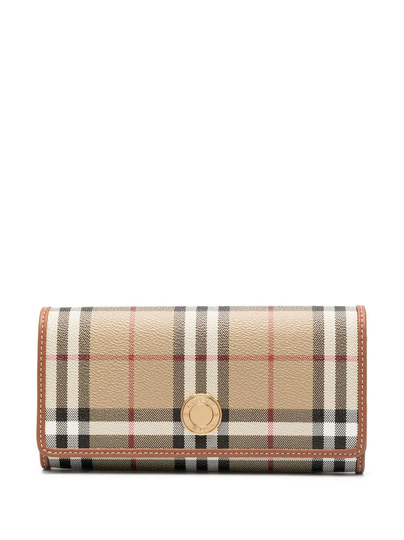 Burberry Check and leather continental wallet