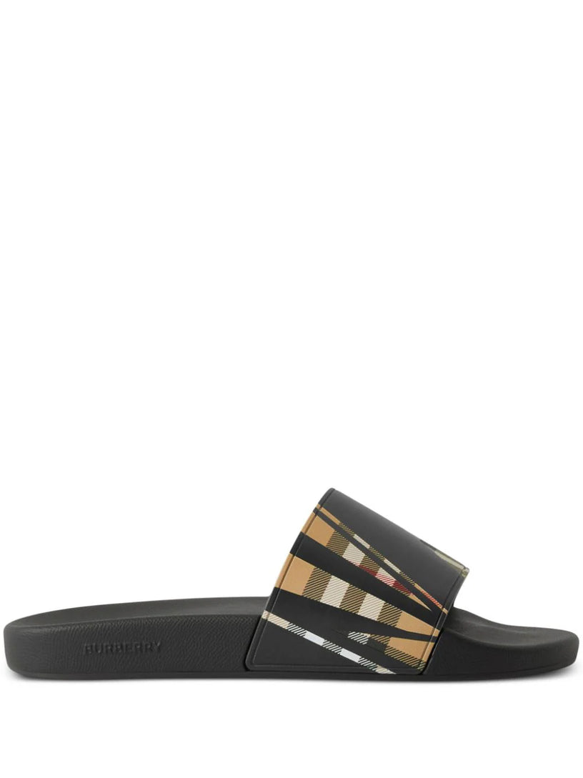 Burberry Sliced check print slides