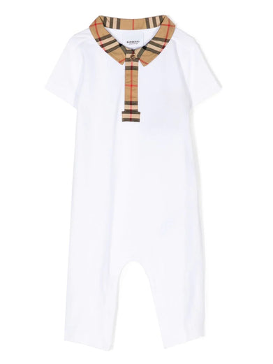 Check Trim Piqué Playsuit