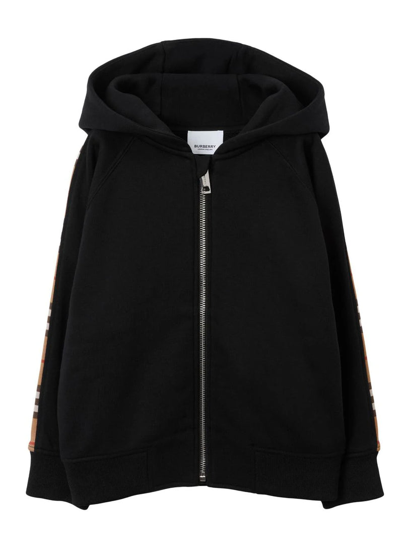 Check Panel Zip Hoodie