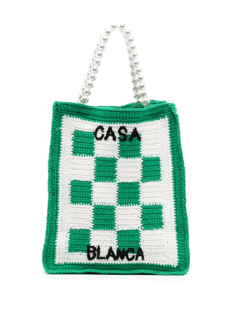 CASABLANCA Mini crochet square bag