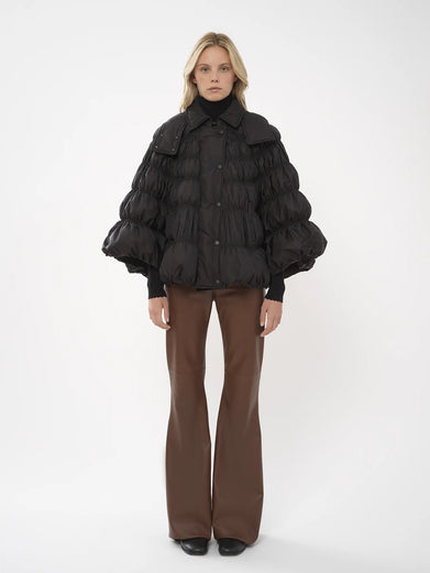 Short Puffer Cape Coat