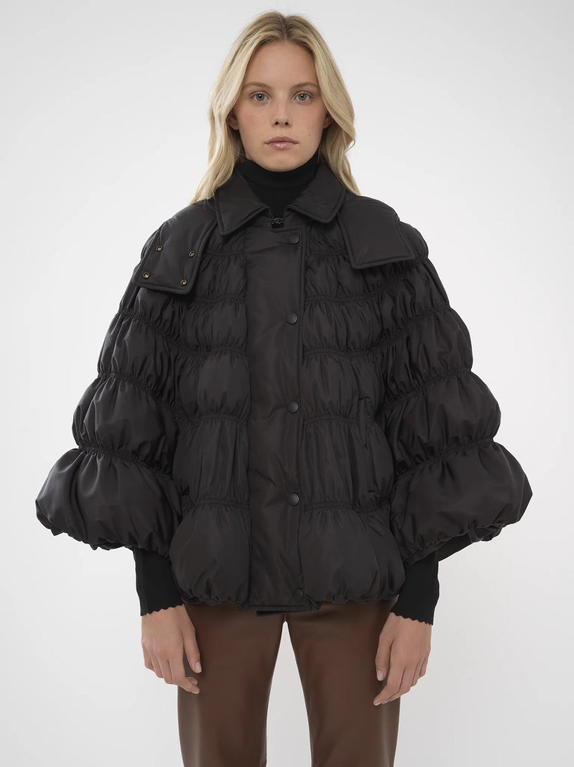 Short Puffer Cape Coat