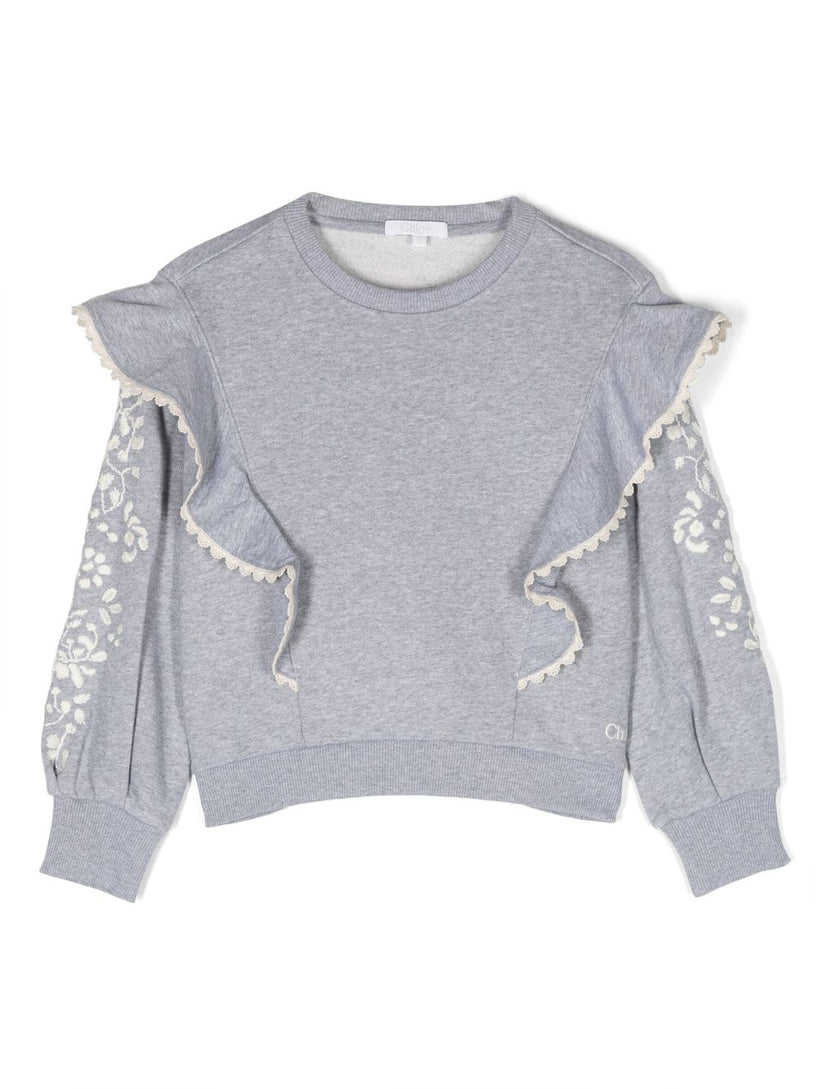 Ruffled sweatshirt