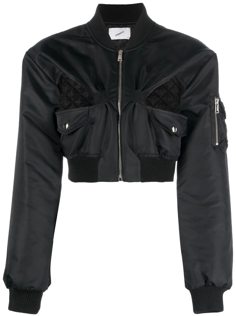 Cut-out bomber jacket