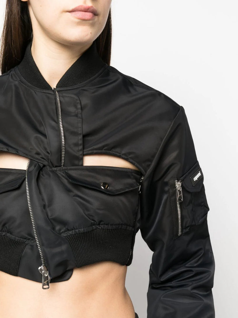 Cut-out bomber jacket