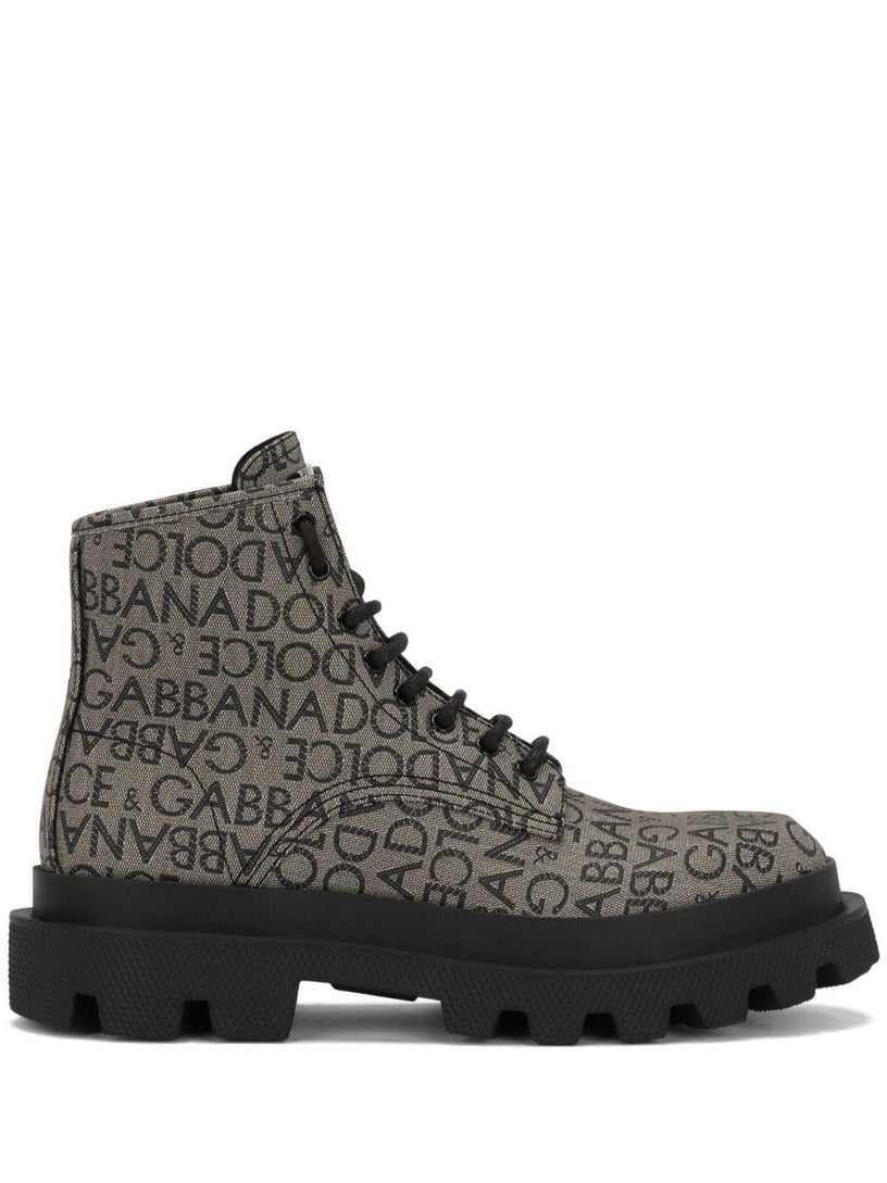 Logo-jacquard ankle boots