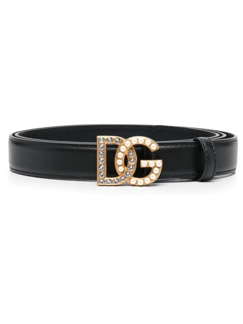 Dolce & Gabbana Belt with bejeweled dg logo